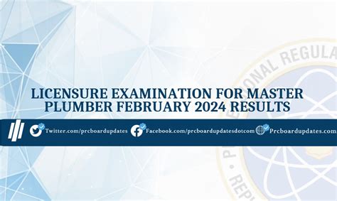 Licensure Examination for Master Plumber February 2024 School .